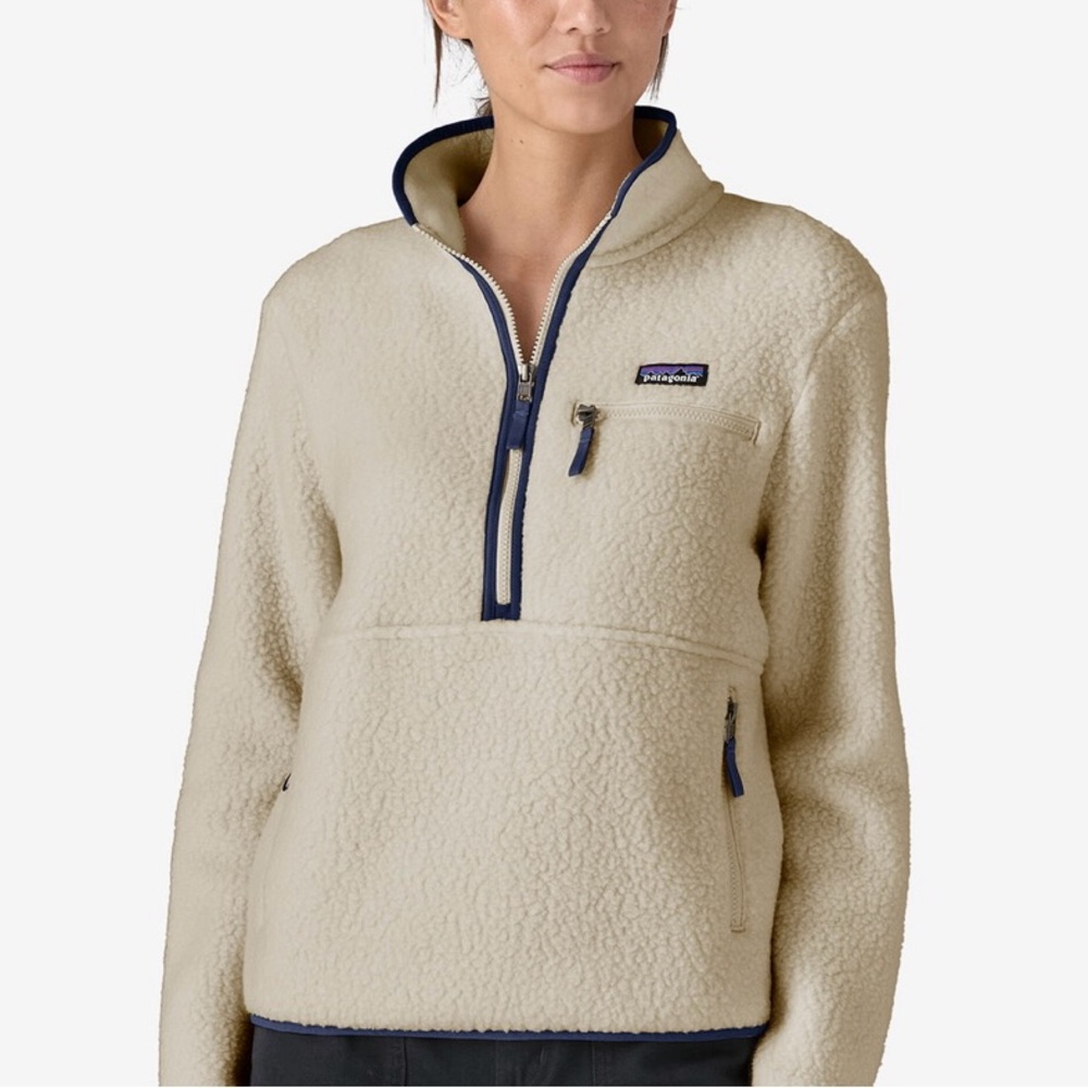 Patagonia retro pile women’s white fleece half zip